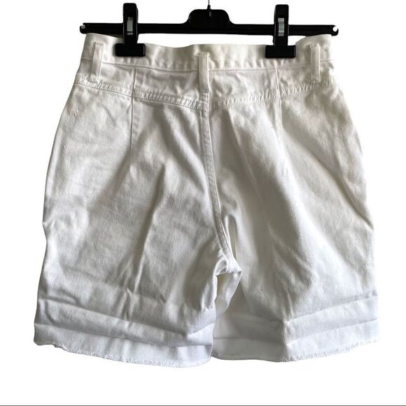 CAFE LA VIE Vintage White High Waisted Denim Shorts With Cuff Zip Fly 26 - Picture 8 of 10